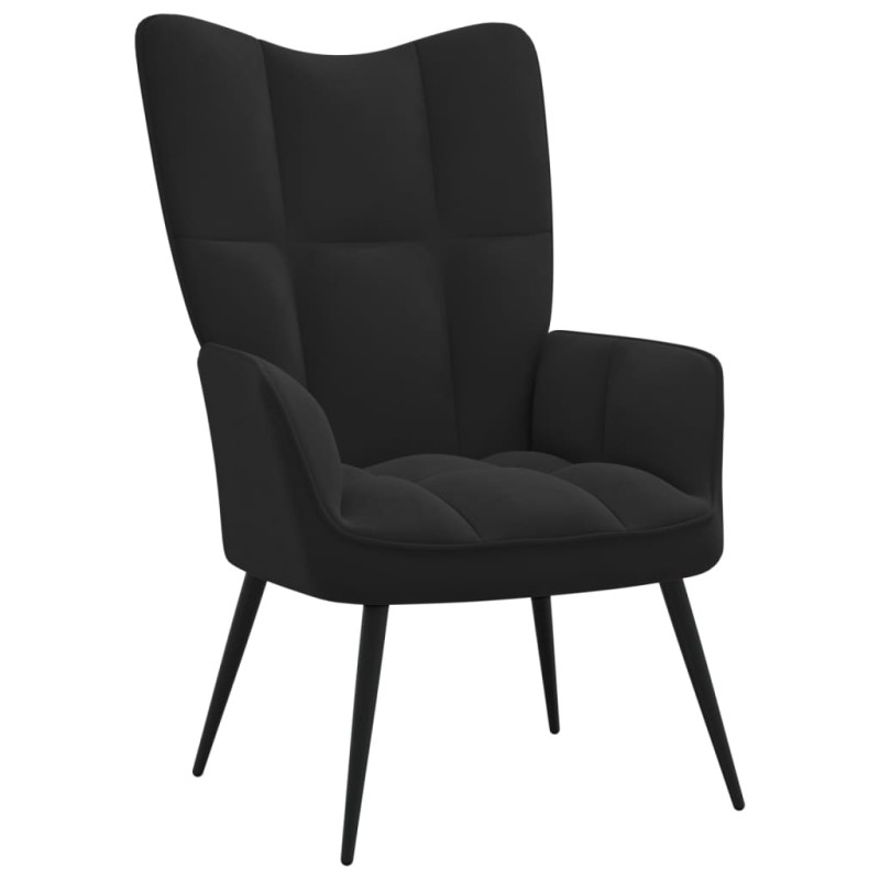 vidaXL Silla de relajación de terciopelo negro