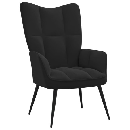 vidaXL Silla de relajación de terciopelo negro
