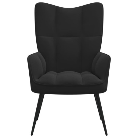 vidaXL Silla de relajación de terciopelo negro