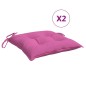 vidaXL Cojines para silla 2 unidades tela rosa 40x40x7 cm