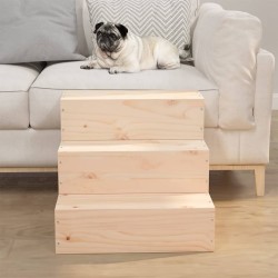 vidaXL Escalera para mascotas madera maciza de pino 40x37,5x35 cm