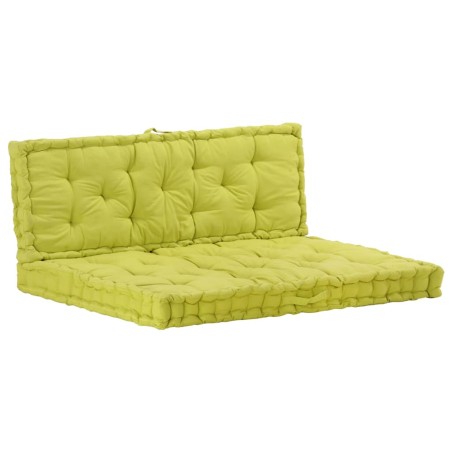 vidaXL Cojines para muebles de palés 2 unidades algodón verde