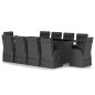 vidaXL Set comedor de jardín 11 piezas y cojines ratán sintético negro vidaXL Set comedor de jardín 11 piezas y cojines ratán sintético negro
