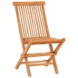vidaXL Set de bistró 3 pzas madera maciza teca y cojines blanco crema