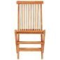 vidaXL Set de bistró 3 pzas madera maciza teca y cojines blanco crema