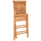 vidaXL Set de bistró 3 pzas madera maciza teca y cojines blanco crema