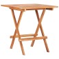 vidaXL Set de bistró 3 pzas madera maciza teca y cojines blanco crema