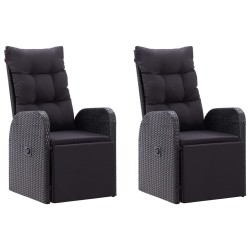 vidaXL Juego de comedor para jardín 5 piezas negro