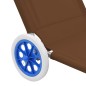 vidaXL Tumbona plegable con toldo y ruedas acero gris taupé vidaXL Tumbona plegable con toldo y ruedas acero gris taupé
