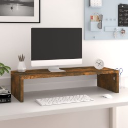 vidaXL Soporte para pantalla madera roble ahumado 60x23,5x12 cm
