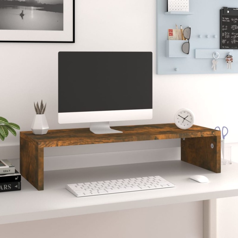 vidaXL Soporte para pantalla madera roble ahumado 60x23,5x12 cm