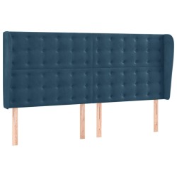 vidaXL Cabecero con orejas de terciopelo azul oscuro 163x23x118/128 cm
