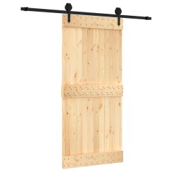 vidaXL Puerta corredera con herrajes madera maciza de pino 95x210 cm