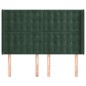 vidaXL Cabecero con orejas de terciopelo verde oscuro 147x16x118/128cm vidaXL Cabecero con orejas de terciopelo verde oscuro 147x16x118/128cm