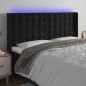 vidaXL Cabecero con LED de terciopelo negro 163x16x118/128 cm vidaXL Cabecero con LED de terciopelo negro 163x16x118/128 cm