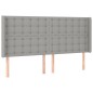 vidaXL Cabecero con LED de tela gris claro 163x16x118/128 cm vidaXL Cabecero con LED de tela gris claro 163x16x118/128 cm