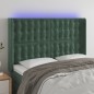 vidaXL Cabecero con LED de terciopelo verde oscuro 147x16x118/128 cm vidaXL Cabecero con LED de terciopelo verde oscuro 147x16x118/128 cm