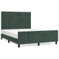vidaXL Estructura cama con cabecero terciopelo verde oscuro 140x200 cm