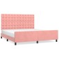 vidaXL Estructura de cama con cabecero de terciopelo rosa 160x200 cm vidaXL Estructura de cama con cabecero de terciopelo rosa 160x200 cm