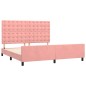 vidaXL Estructura de cama con cabecero de terciopelo rosa 160x200 cm vidaXL Estructura de cama con cabecero de terciopelo rosa 160x200 cm