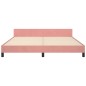 vidaXL Estructura de cama con cabecero de terciopelo rosa 160x200 cm vidaXL Estructura de cama con cabecero de terciopelo rosa 160x200 cm
