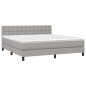 vidaXL Cama box spring colchón y luces LED tela gris claro 160x200 cm vidaXL Cama box spring colchón y luces LED tela gris claro 160x200 cm