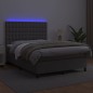 vidaXL Cama box spring colchón y LED cuero sintético gris 140x200 cm vidaXL Cama box spring colchón y LED cuero sintético gris 140x200 cm