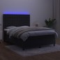 vidaXL Cama box spring colchón y LED terciopelo negro 140x190 cm vidaXL Cama box spring colchón y LED terciopelo negro 140x190 cm