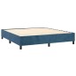 vidaXL Cama box spring colchón y LED terciopelo azul oscuro 160x200 cm vidaXL Cama box spring colchón y LED terciopelo azul oscuro 160x200 cm