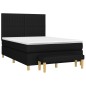 vidaXL Cama box spring con colchón tela negro 140x200 cm vidaXL Cama box spring con colchón tela negro 140x200 cm