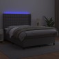 vidaXL Cama box spring colchón y LED cuero sintético gris 140x190 cm vidaXL Cama box spring colchón y LED cuero sintético gris 140x190 cm