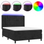 vidaXL Cama box spring colchón y LED terciopelo negro 140x200 cm vidaXL Cama box spring colchón y LED terciopelo negro 140x200 cm