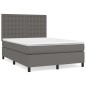 vidaXL Cama box spring con colchón cuero sintético gris 140x190 cm vidaXL Cama box spring con colchón cuero sintético gris 140x190 cm