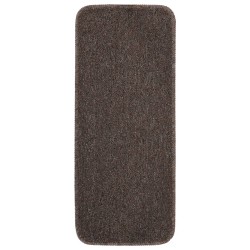 vidaXL Alfombrillas de escalera 15 uds marrón rectangular 60x25 cm