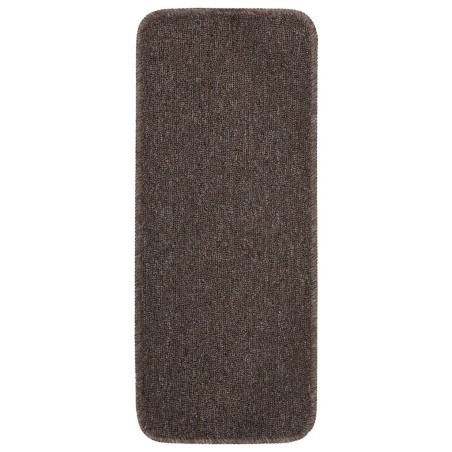vidaXL Alfombrillas de escalera 15 uds marrón rectangular 60x25 cm