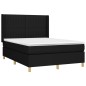 vidaXL Cama box spring colchón y luces LED tela negro 140x200 cm vidaXL Cama box spring colchón y luces LED tela negro 140x200 cm