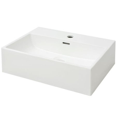 vidaXL Lavabo con orificio para grifo cerámica blanco 51,5x38,5x15 cm