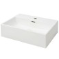 vidaXL Lavabo con orificio para grifo cerámica blanco 51,5x38,5x15 cm vidaXL Lavabo con orificio para grifo cerámica blanco 51,5x38,5x15 cm