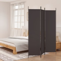 vidaXL Biombo divisor de 3 paneles de tela marrón 150x200 cm