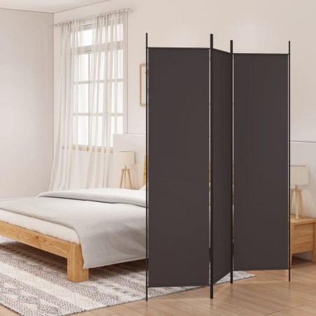  vidaXL Biombo divisor de 3 paneles de tela marrón 150x200 cm