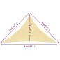 vidaXL Toldo de vela HDPE beige 160 g/m² 5x5x6 m