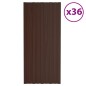 vidaXL Panel de tejado acero galvanizado marrón 36 unidades 100x45 cm vidaXL Panel de tejado acero galvanizado marrón 36 unidades 100x45 cm