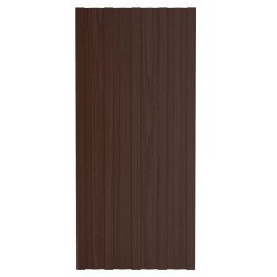 vidaXL Panel de tejado acero galvanizado marrón 36 unidades 100x45 cm