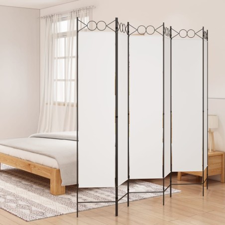 vidaXL Biombo divisor de 6 paneles de tela blanco 240x200 cm