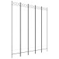 vidaXL Biombo divisor de 5 paneles de tela blanco 200x220 cm vidaXL Biombo divisor de 5 paneles de tela blanco 200x220 cm