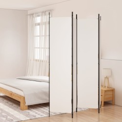 vidaXL Biombo divisor de 4 paneles de tela blanco 200x220 cm