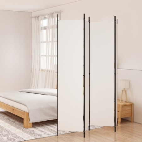 vidaXL Biombo divisor de 4 paneles de tela blanco 200x220 cm