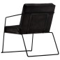 vidaXL Sillón de cuero auténtico negro vidaXL Sillón de cuero auténtico negro