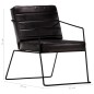 vidaXL Sillón de cuero auténtico negro vidaXL Sillón de cuero auténtico negro