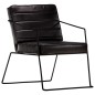 vidaXL Sillón de cuero auténtico negro vidaXL Sillón de cuero auténtico negro